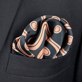 GOLDEN SPIRAL SILK CRAVAT & POCKET SQUARE SET